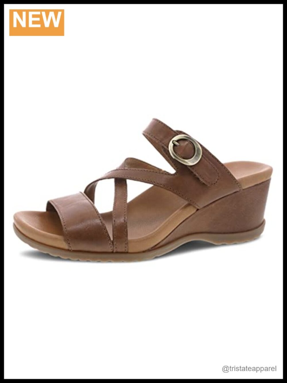 Women's Leather Wedge Sandals Slip On Multi Strap Work Dressy Comfort Shoes